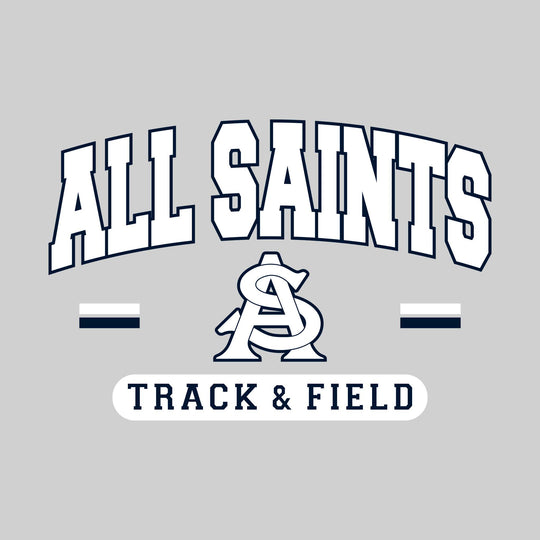 All Saints Cougars - Track & Field - Arched School Name Over Mascot with School Color Bars