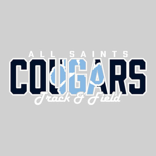 All Saints Cougars - Track & Field - Cougars with Mascot Inset