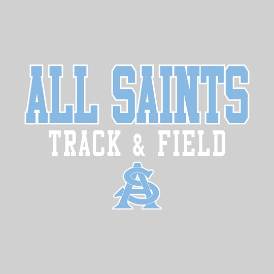 All Saints Cougars - Track & Field - Outlined School Name Over Track & Field with Mascot