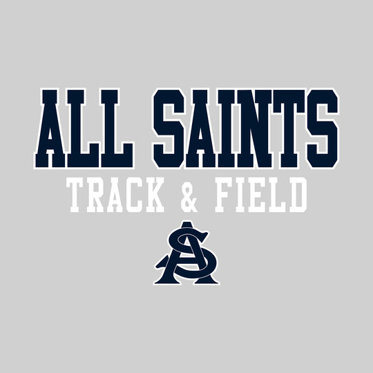 All Saints Cougars - Track & Field - Outlined School Name Over Track & Field with Mascot
