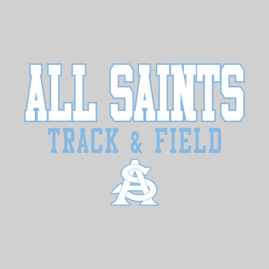 All Saints Cougars - Track & Field - Outlined School Name Over Track & Field with Mascot