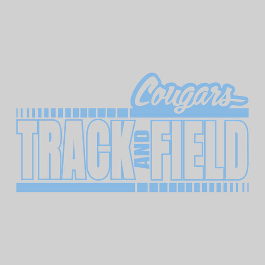 All Saints Cougars - Track & Field - Outlined Track & Field with Dotted Lines