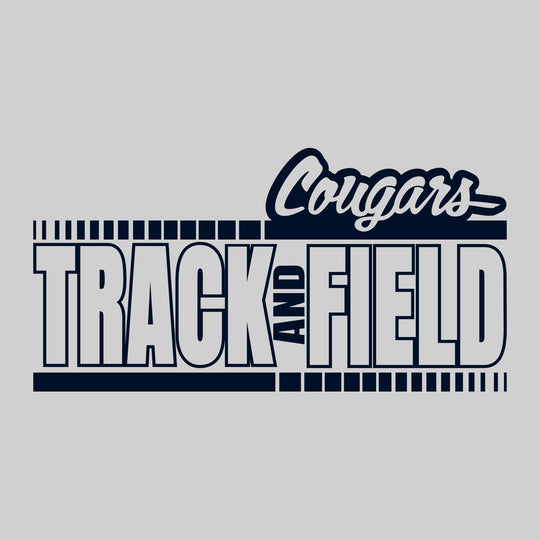 All Saints Cougars - Track & Field - Outlined Track & Field with Dotted Lines