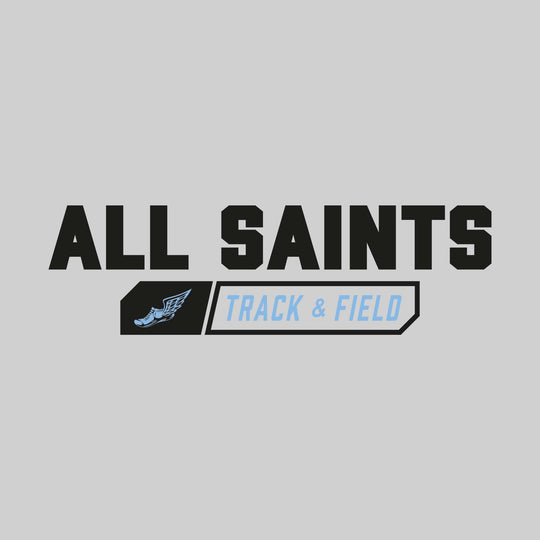 All Saints Cougars - Track & Field - School Name with Track & Field and Winged Shoe