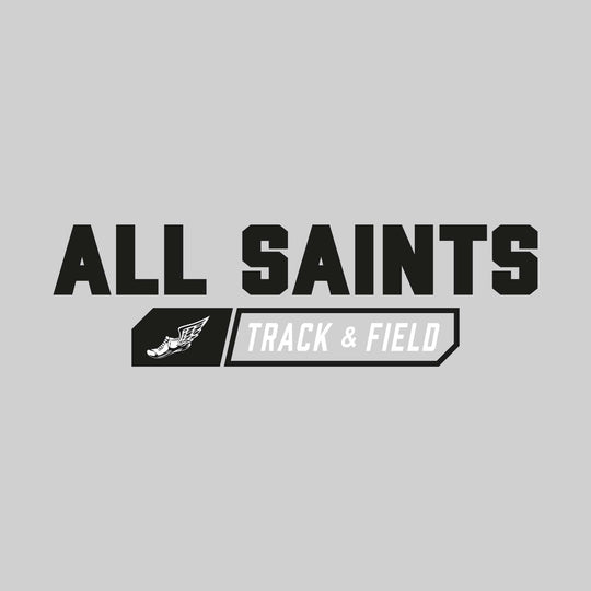 All Saints Cougars - Track & Field - School Name with Track & Field and Winged Shoe