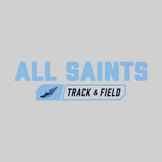 All Saints Cougars - Track & Field - School Name with Track & Field and Winged Shoe