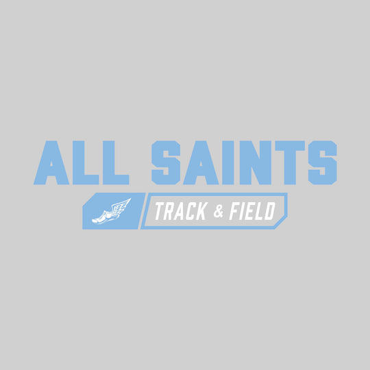 All Saints Cougars - Track & Field - School Name with Track & Field and Winged Shoe