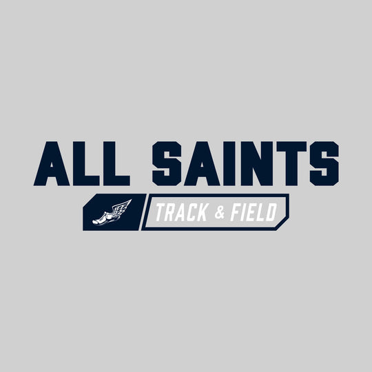 All Saints Cougars - Track & Field - School Name with Track & Field and Winged Shoe