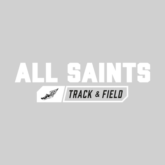 All Saints Cougars - Track & Field - School Name with Track & Field and Winged Shoe