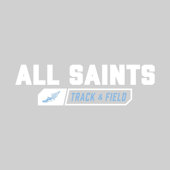 All Saints Cougars - Track & Field - School Name with Track & Field and Winged Shoe
