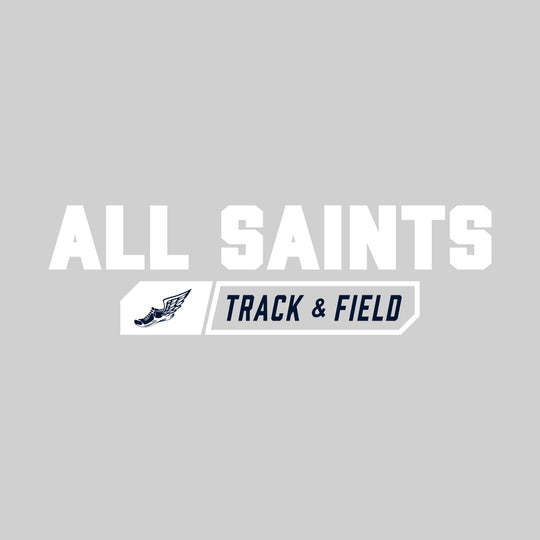 All Saints Cougars - Track & Field - School Name with Track & Field and Winged Shoe