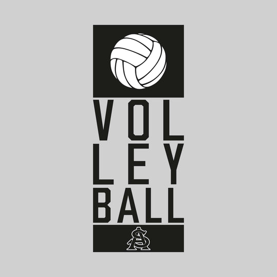 All Saints Cougars - Volleyball - Stacked Text with Volleyball and Mascot