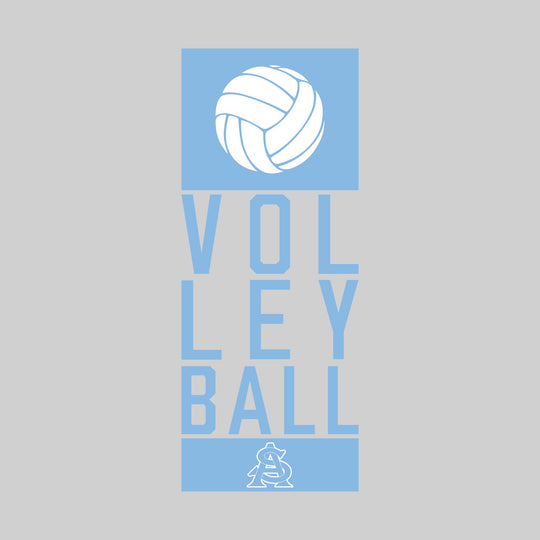 All Saints Cougars - Volleyball - Stacked Text with Volleyball and Mascot