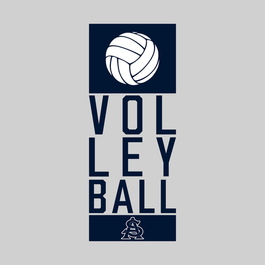 All Saints Cougars - Volleyball - Stacked Text with Volleyball and Mascot