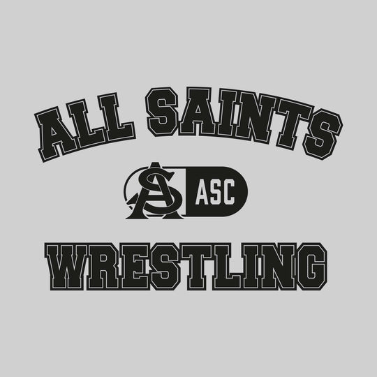 All Saints Cougars - Wrestling - Arched School Name with Mascot and ASC