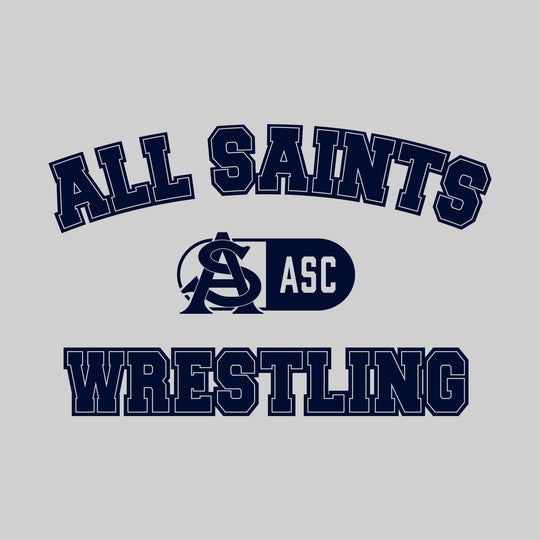 All Saints Cougars - Wrestling - Arched School Name with Mascot and ASC