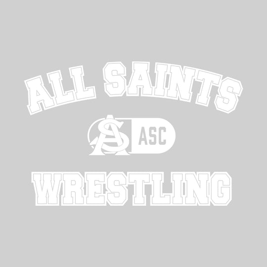 All Saints Cougars - Wrestling - Arched School Name with Mascot and ASC