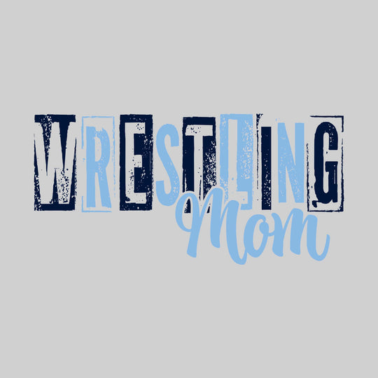 All Saints Cougars - Wrestling - Wrestling Mom - Eroded Stenciled Letters
