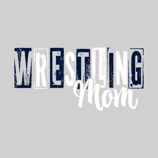 All Saints Cougars - Wrestling - Wrestling Mom - Eroded Stenciled Letters