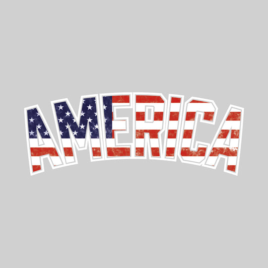 America - American Flag in Letters - Watercolor
