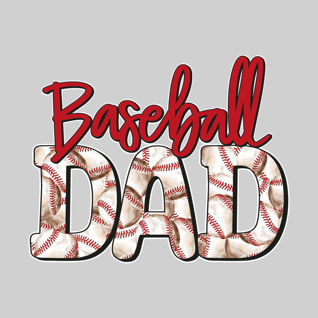 Baseball Dad - Baseballs Inset in Text