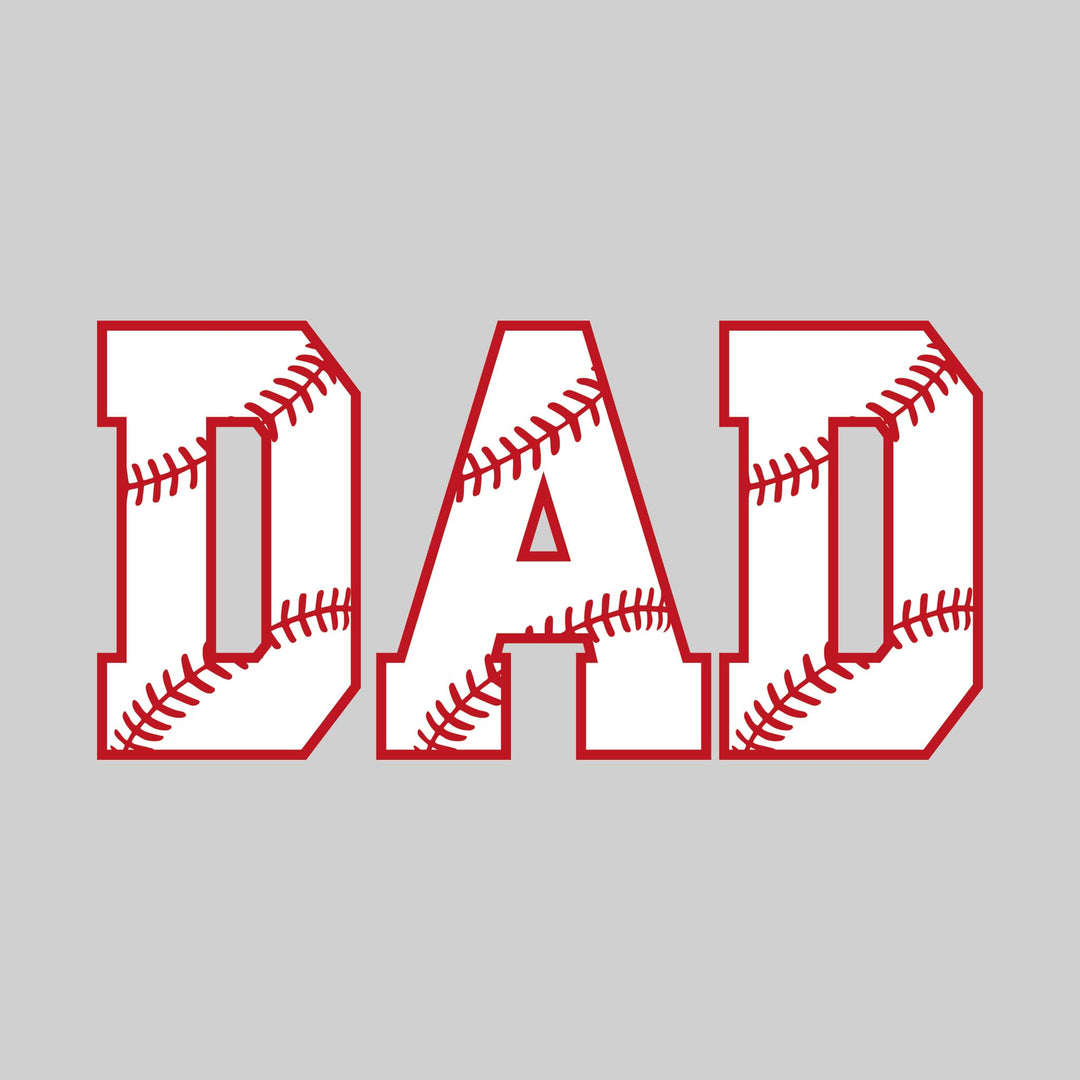 Baseball Dad - Stitches Inset in Text
