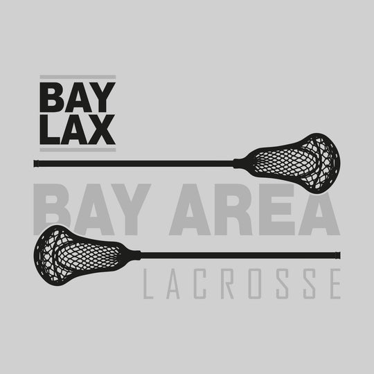 Bay Area Lacrosse Club - Lacrosse - Team Name Bracketed by Lacrosse Sticks with Logo