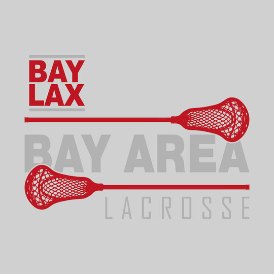 Bay Area Lacrosse Club - Lacrosse - Team Name Bracketed by Lacrosse Sticks with Logo