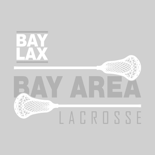 Bay Area Lacrosse Club - Lacrosse - Team Name Bracketed by Lacrosse Sticks with Logo