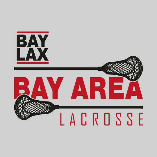 Bay Area Lacrosse Club - Lacrosse - Team Name Bracketed by Lacrosse Sticks with Logo