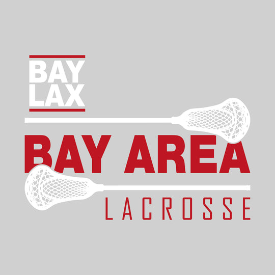 Bay Area Lacrosse Club - Lacrosse - Team Name Bracketed by Lacrosse Sticks with Logo