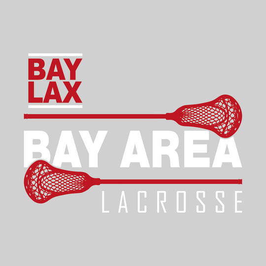 Bay Area Lacrosse Club - Lacrosse - Team Name Bracketed by Lacrosse Sticks with Logo