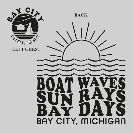 Bay City - Michigan - Boat Waves Sun Rays Bay Days