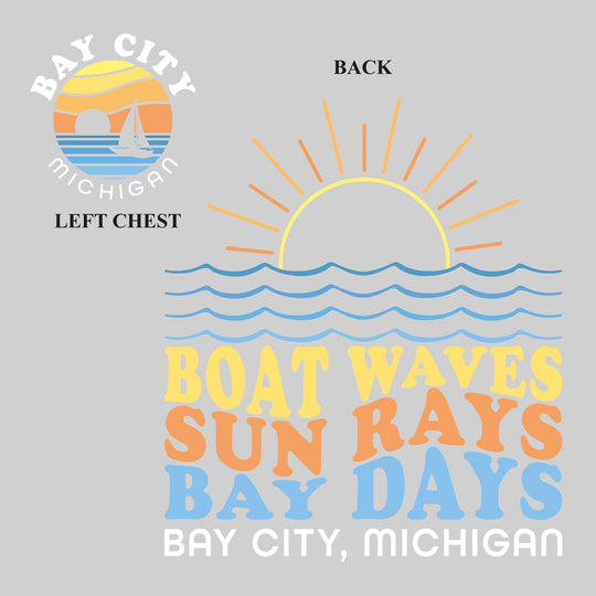 Bay City - Michigan - Boat Waves Sun Rays Bay Days