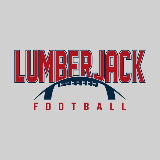 Bay City Academy - Football - Outlined Lumberjack with Half Football Shape
