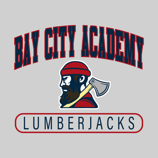 Bay City Academy - Spirit Wear - Arched School Name with Mascot