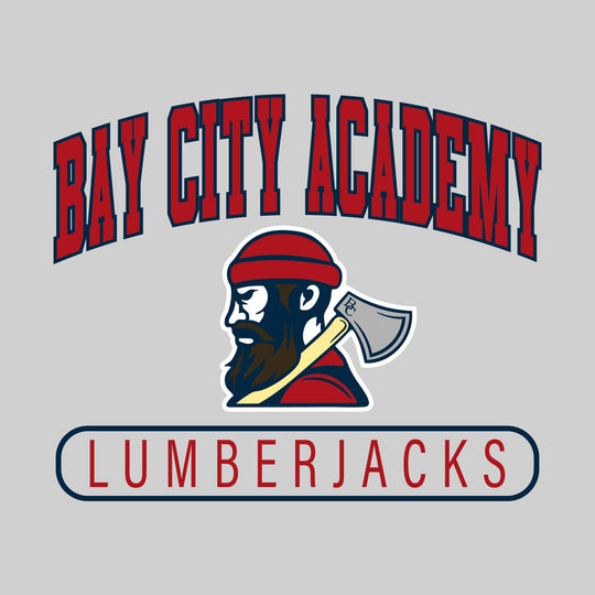 Bay City Academy - Spirit Wear - Arched School Name with Mascot