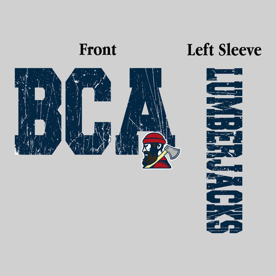 Bay City Academy - Spirit Wear - BCA with Mascot and Sleeve - Distressed
