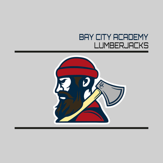Bay City Academy - Spirit Wear - Bracketed Mascot with Upper Right School Name
