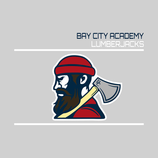 Bay City Academy - Spirit Wear - Bracketed Mascot with Upper Right School Name