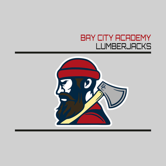 Bay City Academy - Spirit Wear - Bracketed Mascot with Upper Right School Name