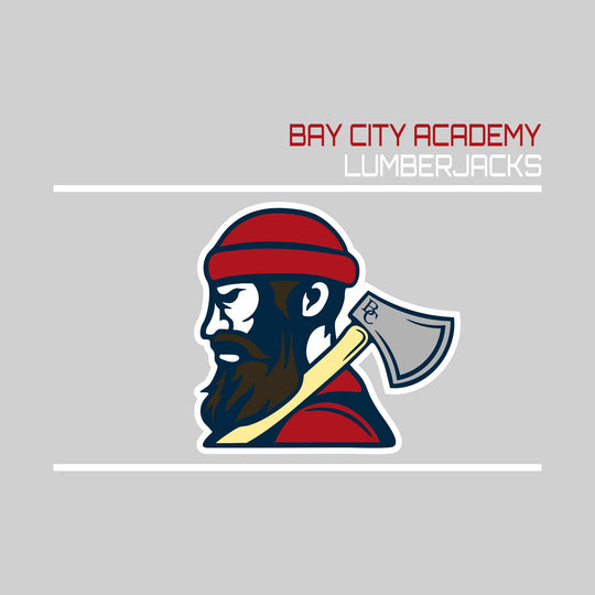 Bay City Academy - Spirit Wear - Bracketed Mascot with Upper Right School Name