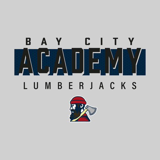 Bay City Academy - Spirit Wear - School Name with Cutout Shadow and Mascot