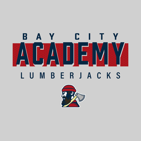 Bay City Academy - Spirit Wear - School Name with Cutout Shadow and Mascot
