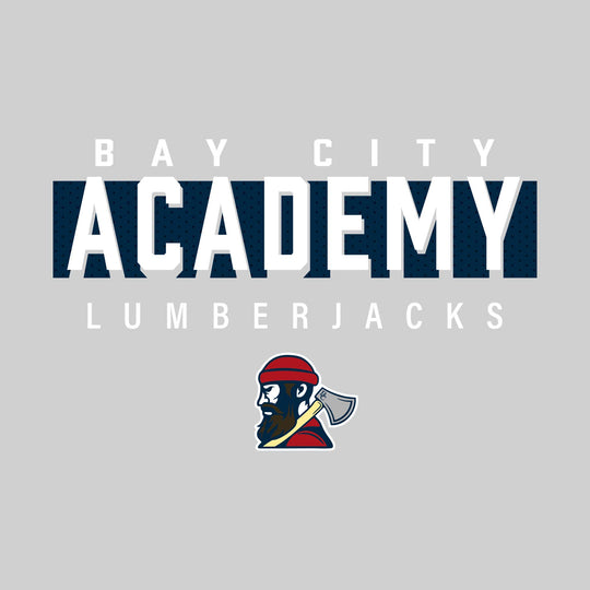 Bay City Academy - Spirit Wear - School Name with Cutout Shadow and Mascot