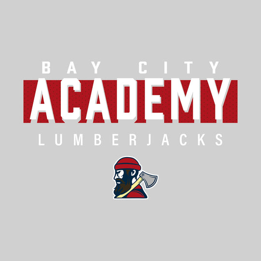 Bay City Academy - Spirit Wear - School Name with Cutout Shadow and Mascot