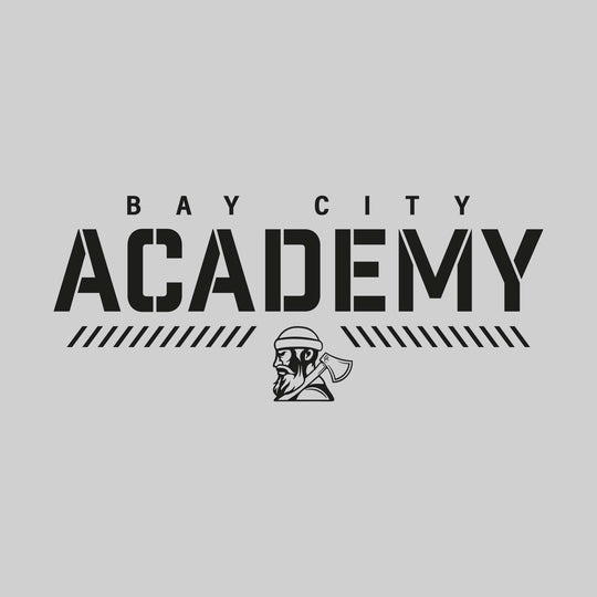 Bay City Academy - Spirit Wear - Stenciled School Name with Mascot