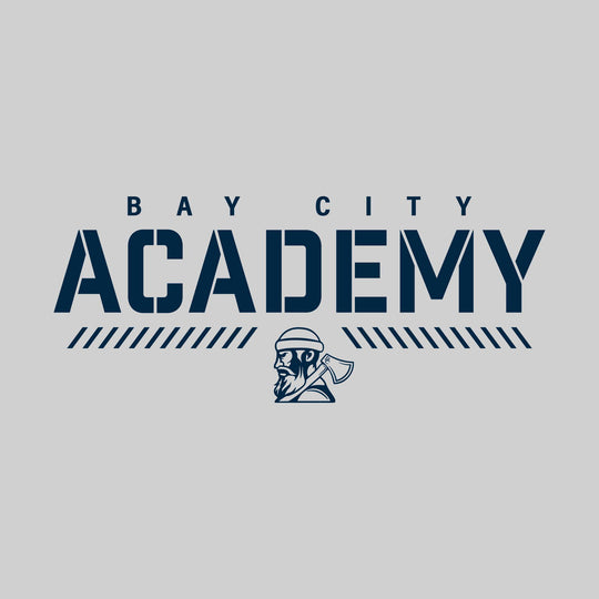 Bay City Academy - Spirit Wear - Stenciled School Name with Mascot