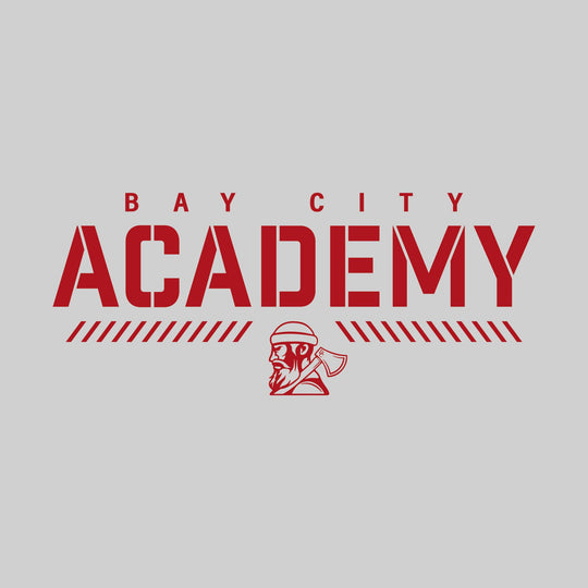 Bay City Academy - Spirit Wear - Stenciled School Name with Mascot