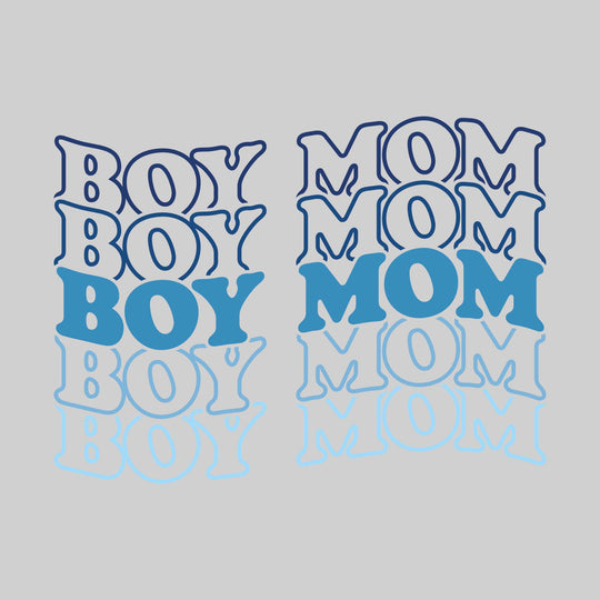 Boy Mom - Wavy Repeated Text